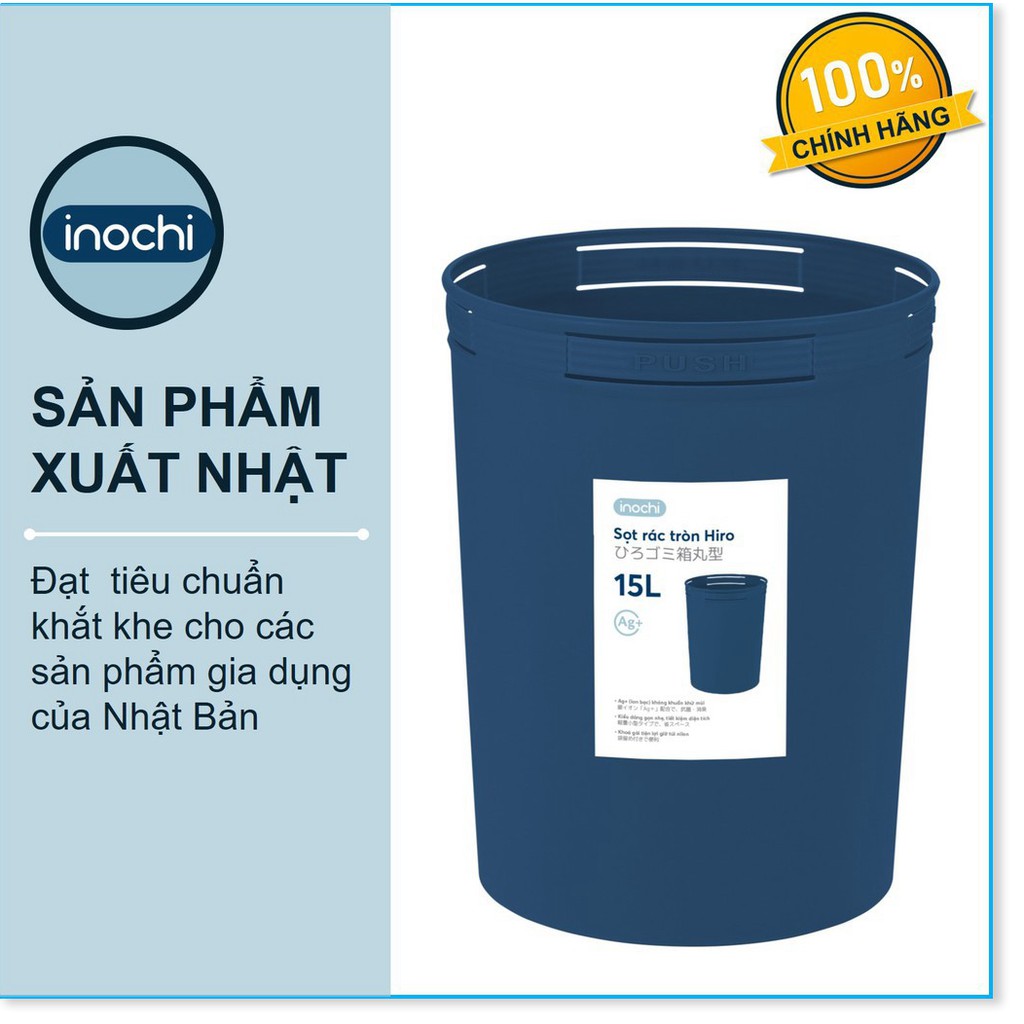 Thùng Rác Nhựa Tròn Inochi 15 Lít Màu Rất Đẹp Làm Sọt Rác Văn Phòng, Khách Sạn, Đựng Rác Gia Đình, Để Bàn Trong Nhà