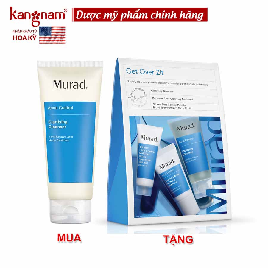 Sữa Rửa Mặt Cho Da Mụn Murad 200ml TẶNG NGAY Sét Bộ Kit Ngừa Mụn Murad