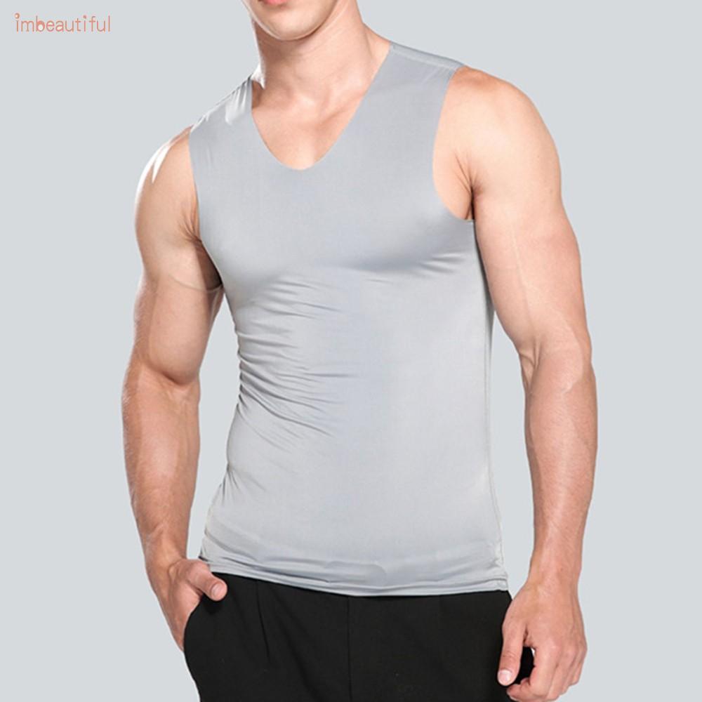 IMBUTFL-Men Casual Gym Muscle Sleeveless Tank Top Bodybuilding Sport Fitness Vest-Ready Stock