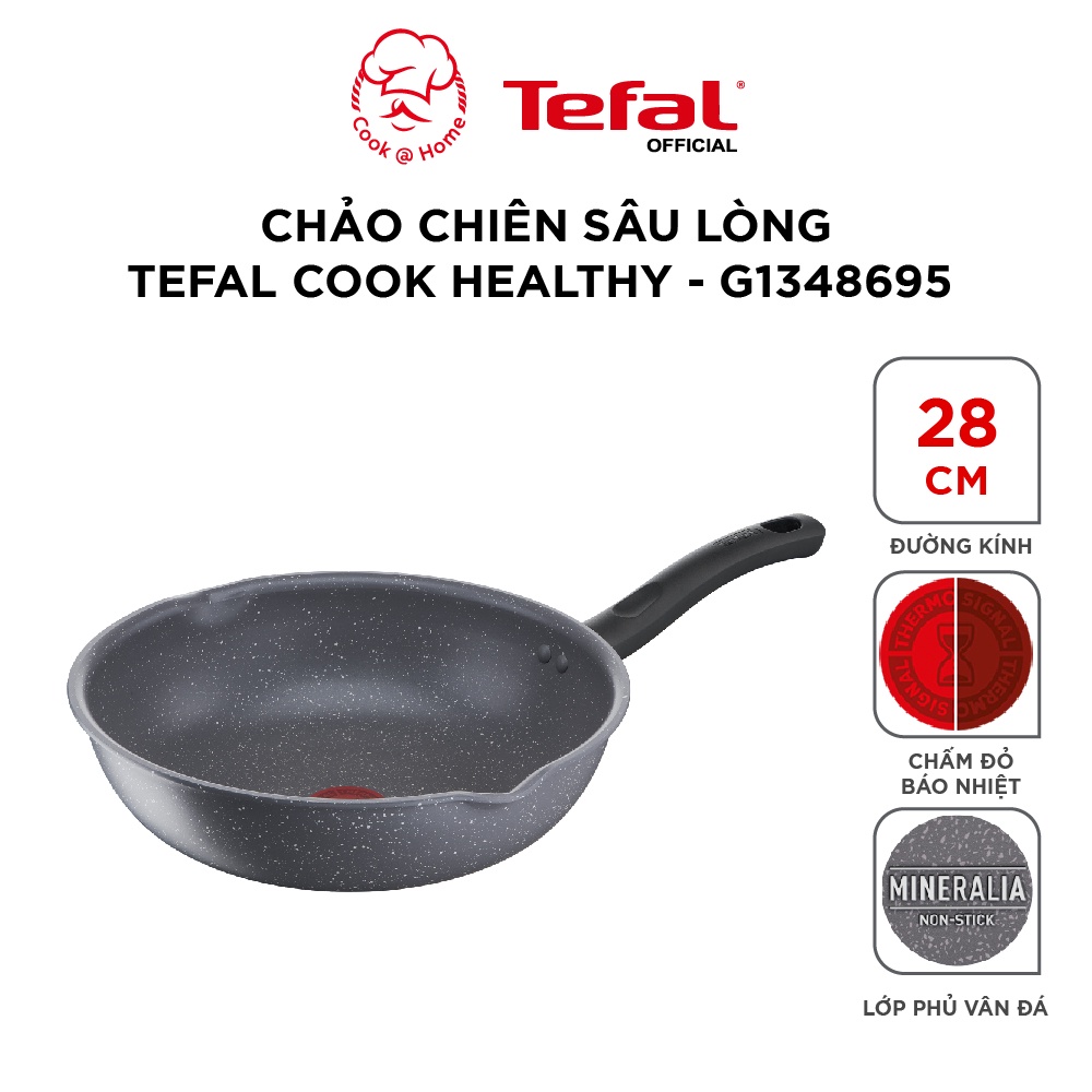 Chảo chiên sâu lòng Tefal Cook Healthy size 24, 26, 28cm G1348495/G1348595/G1348695