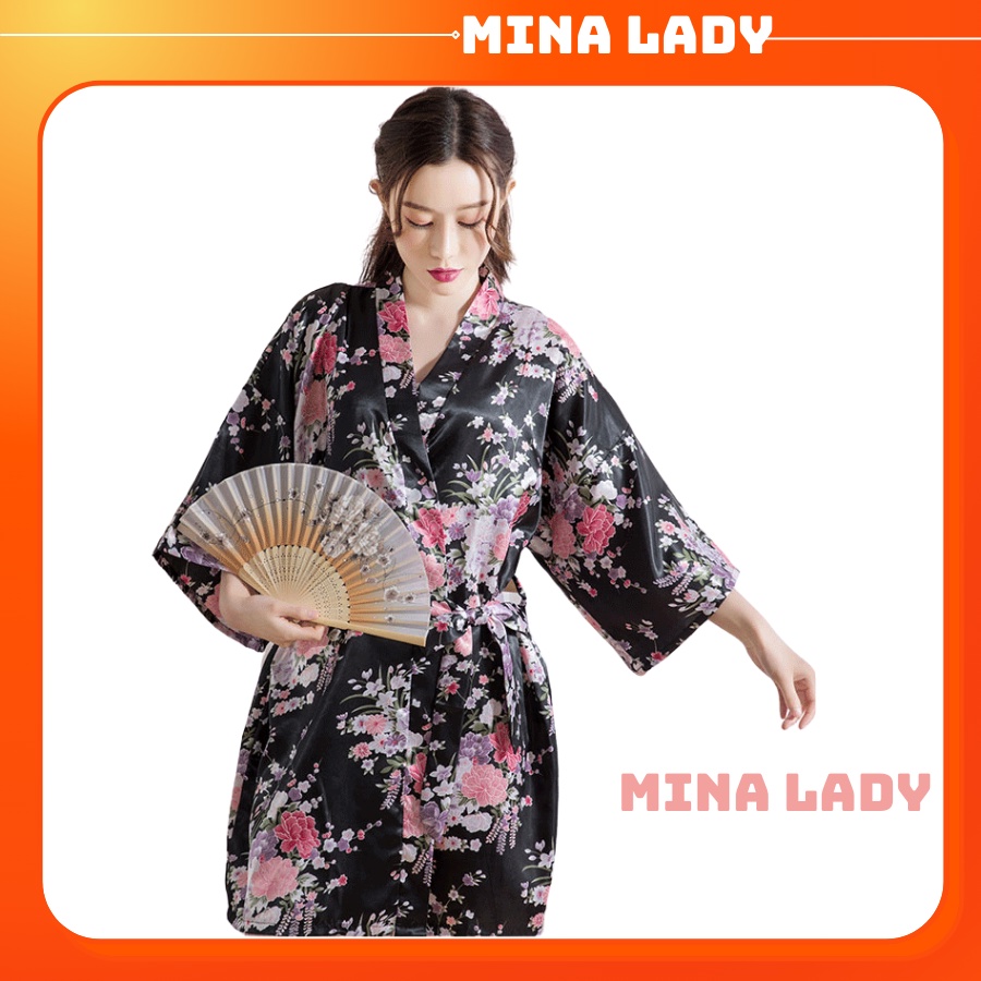 Áo choàng ngủ khoác Kimono mặc nhà, mặc tắm đẹp gợi cảm quyến rũ nhiều màu dành cho nữ