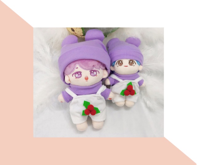 Set beanie gấu cho doll 20cm và 15 cm