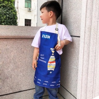Tạp dề  con cá sắc màu vải canvas cực cool