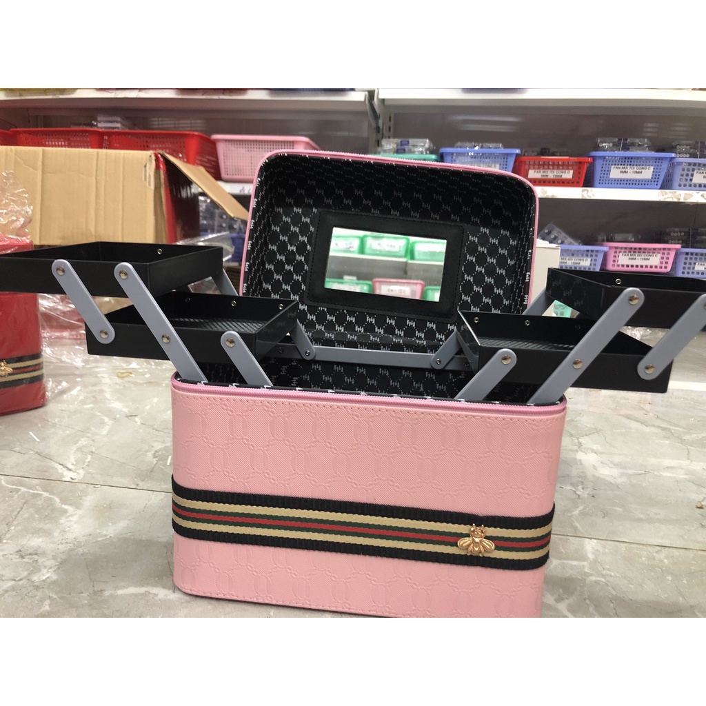 Cốp đựng đồ trang điểm  Dụng cụ nối mi Huy Hoàng Mi