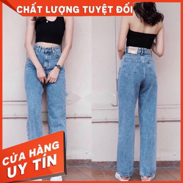 QUẦN JEANS XUÔNG LƯNG CAO TRƠN XANH- hình thật chính chủ