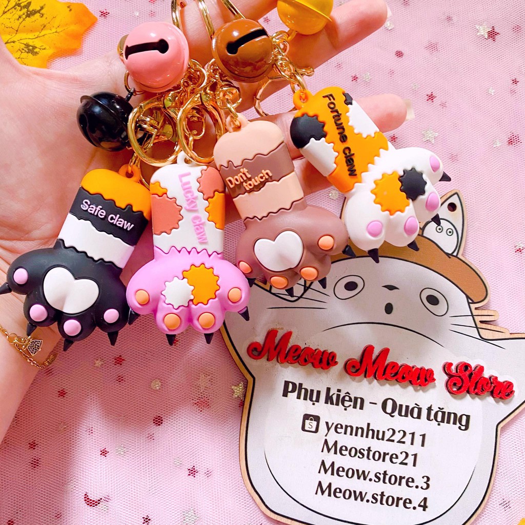 ❣️Ảnh Thật❣️Móc Khoá Chân Mèo Kèm Chuông Cute- Móc Chìa Khoá Chân Đáng Yêu❣️