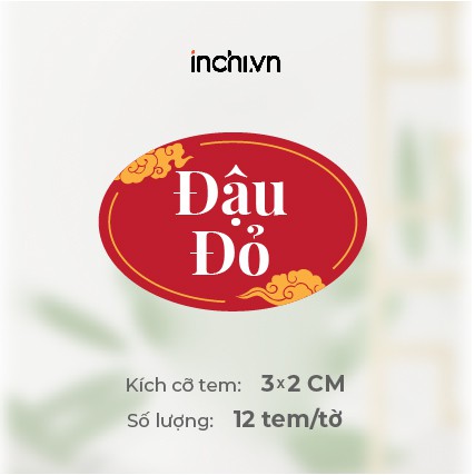 Tem Decal Bánh Trung Thu Cao Cấp Có Sẵn Hình Elip - 13 Nhân & 1 Nhân Viết Tay Size 12 Tem / Tờ Giá Rẻ