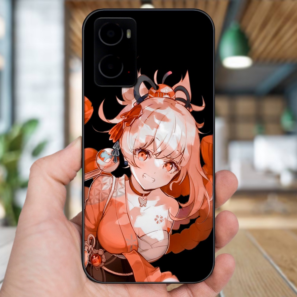 Ốp lưng Oppo A76 viền đen in hình Yoimiya Genshin Impact