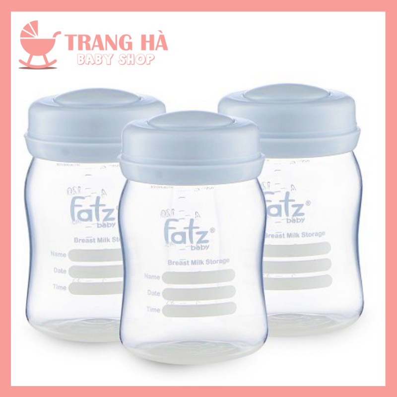 Bộ 3 Bình Trữ Sữa Mẹ Cổ Rộng 150ml FatzBaby / FB0120N, Sử Dụng Được Với Các Núm Ti Cổ Rộng Lamkids