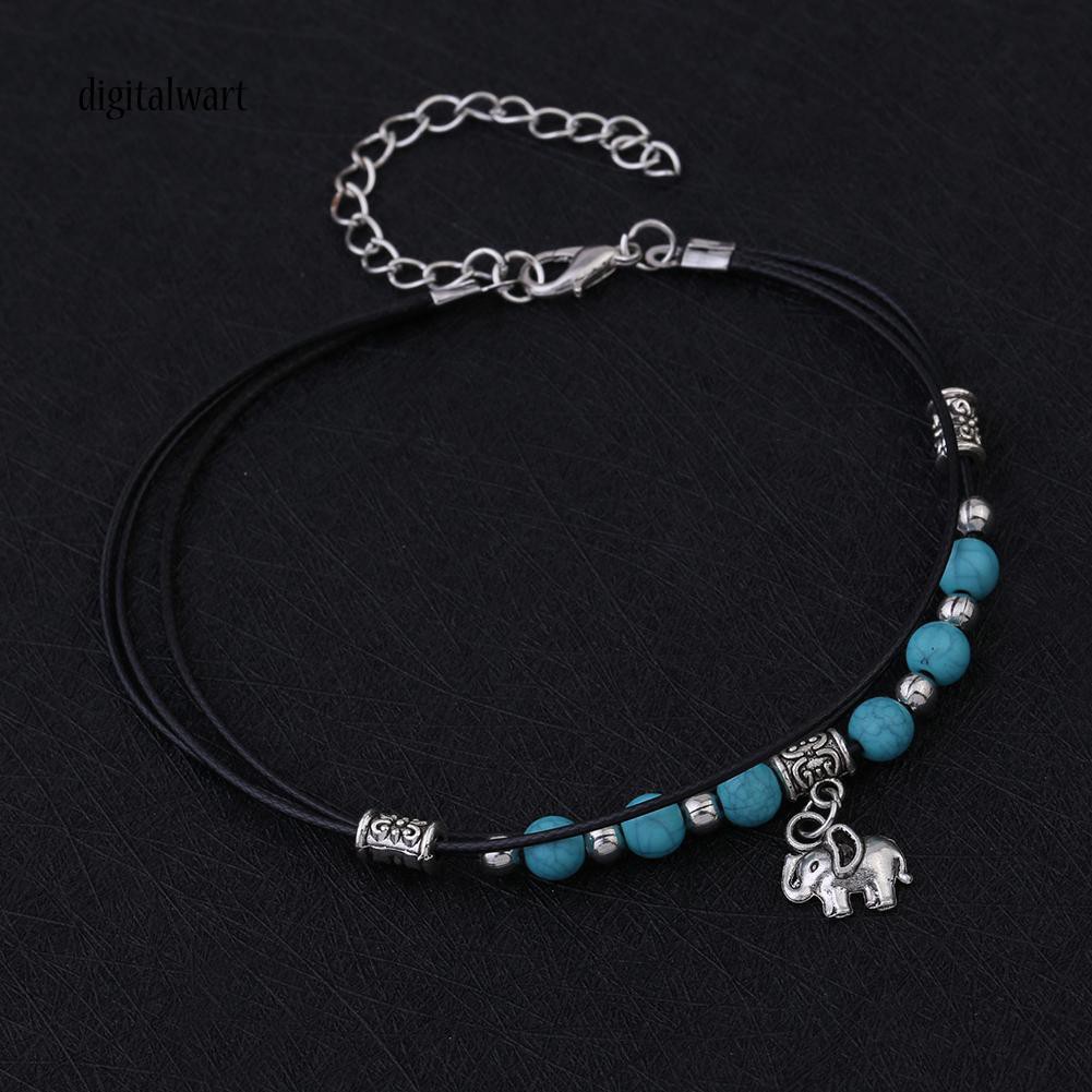 Vòng đeo chân nhiều dây họa chú voi xinh xắn cho nữ | BigBuy360 - bigbuy360.vn