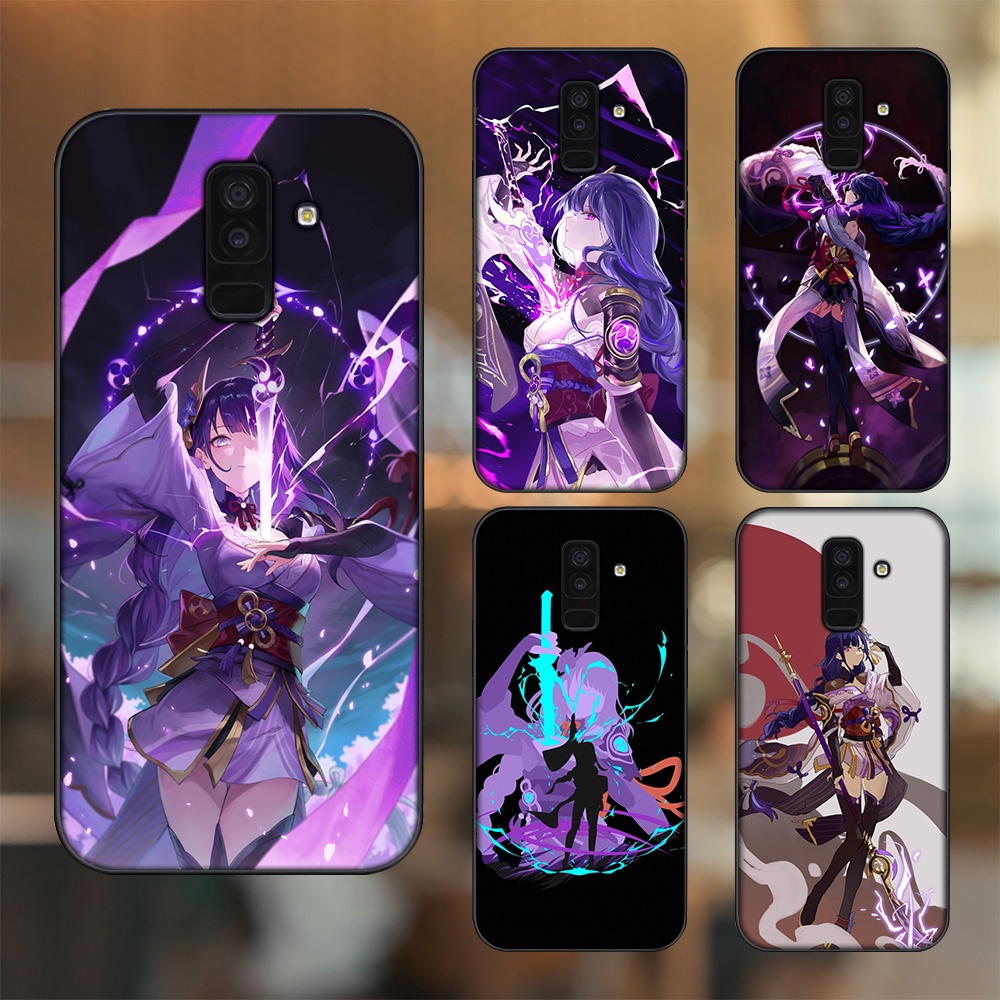 Ốp lưng Samsung A6 Plus viền đen in hình Raiden Shogun Genshin Impact