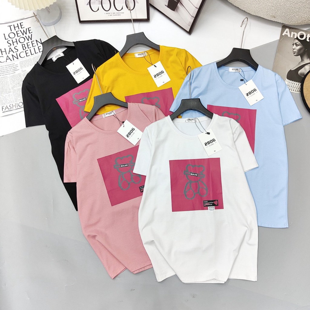 Áo Thun Thái Nữ Cao Cấp Chất Xịn Đẹp Mịn Mát MIYUNA Mã Hình Gấu Xinh Xắn