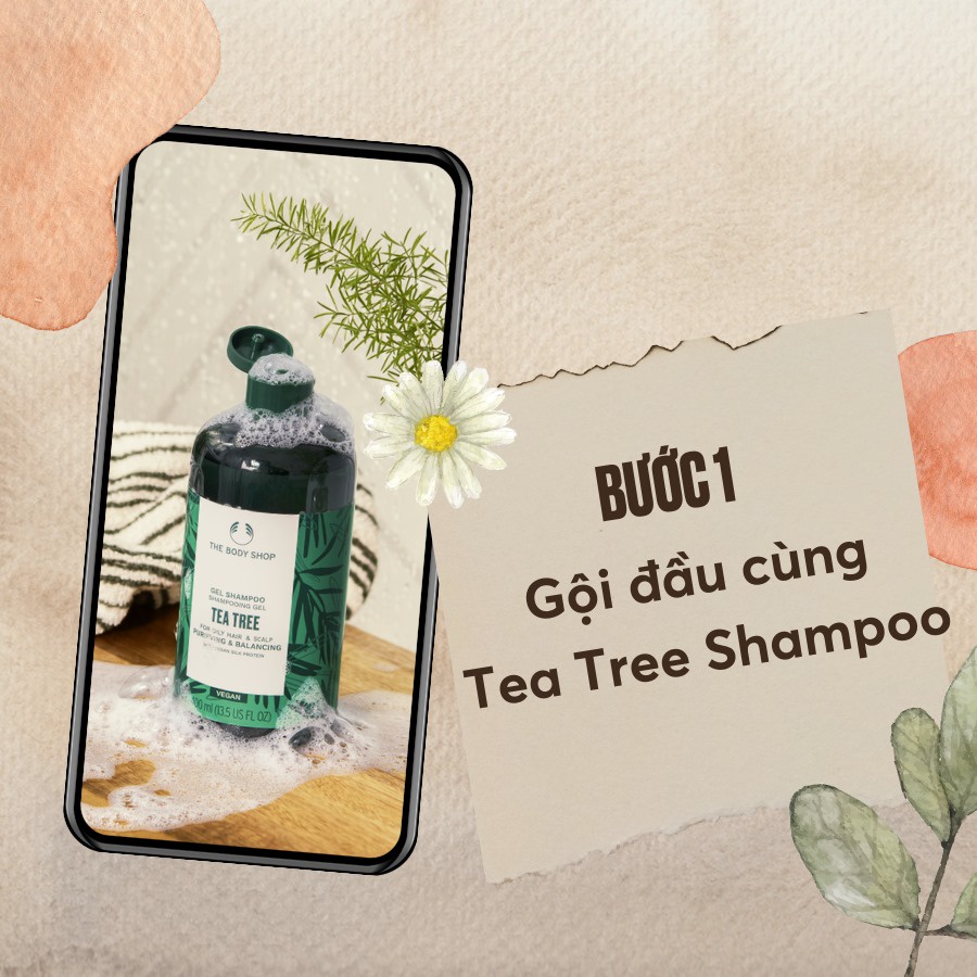 Dầu gội xả da dầu tea tree the body shop shampoo gel 250ml