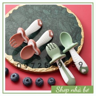 Set thìa dĩa Silicon tập ăn dặm cho bé