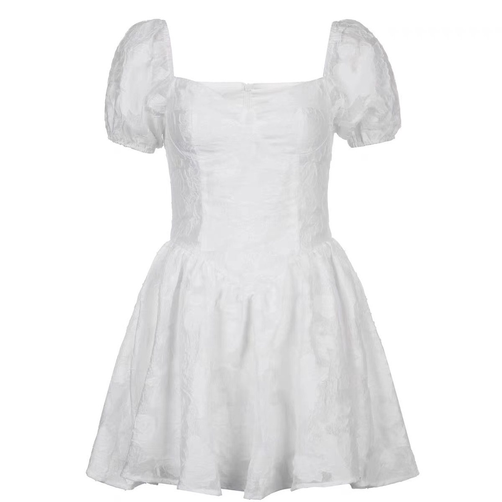 2022 Mùa Hè Mới Váy Chữ A Tay Phồng Ngọt Ngào Cho Nữ