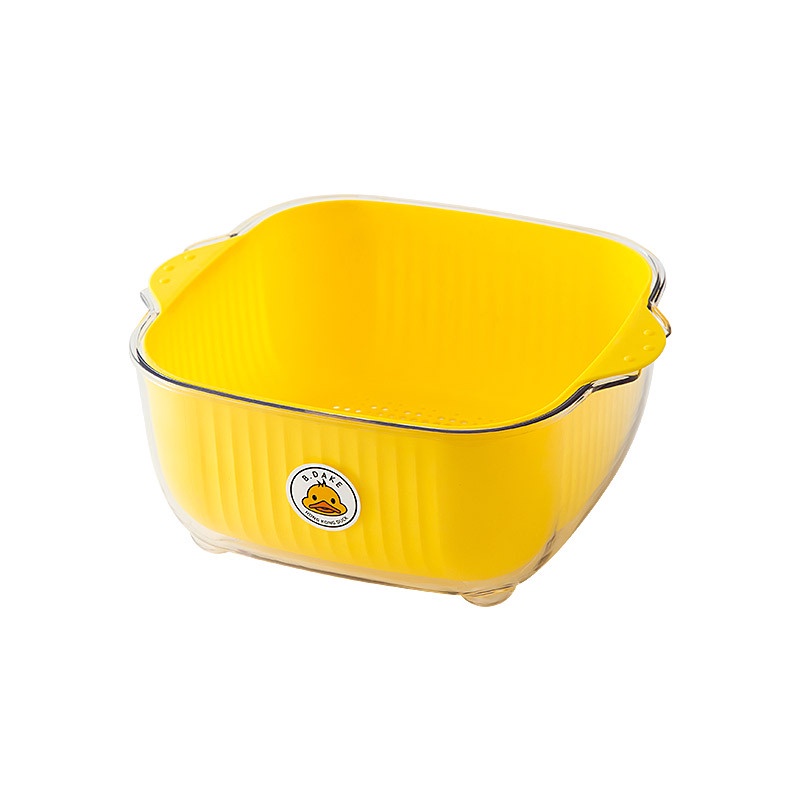Rổ Rửa Rau Củ Hai Lớp Thiết Kế Thoát Nước Tiện Dụng - Vịt Vàng BDUKE