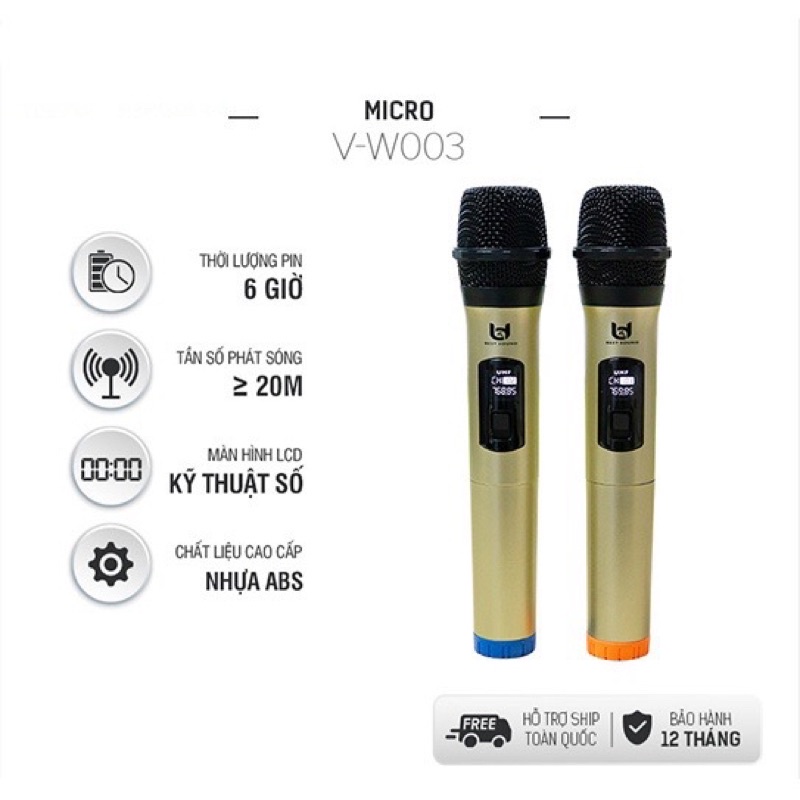 Micro Không Dây, Mích Hát Karaoke MV01 & Best Sound , Chuyên Dành Cho Mọi Loa Kéo, Âm Ly - Tần Số 50, Hát Nhẹ Và Êm