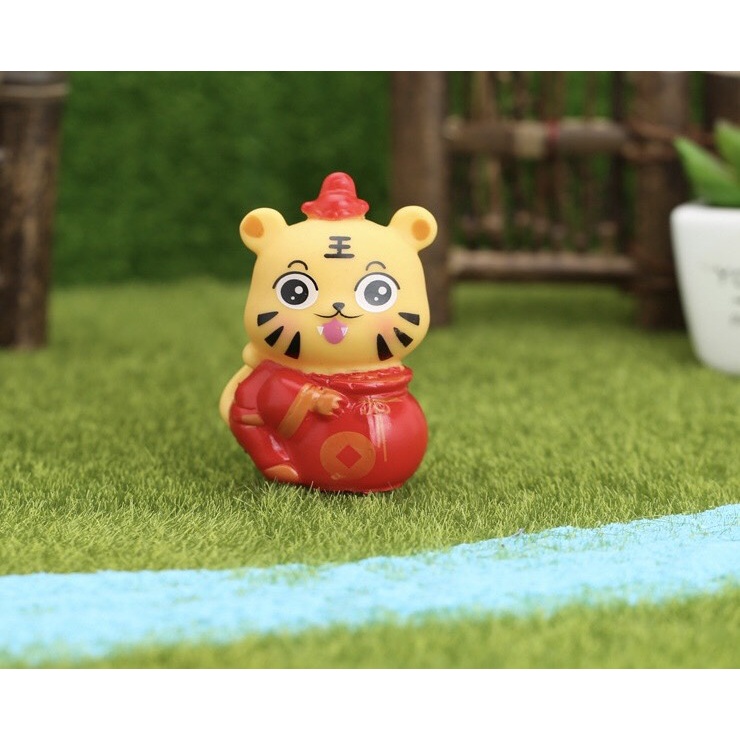 Trang Trí Bánh Sinh Nhật Bánh Kem _ CẶP HỔ NGỒI HŨ