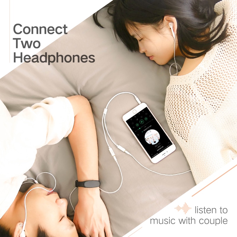 Ugreen Dây Cáp Tách Âm Thanh Tai Nghe 3.5mm 1Male Sang 2 Female Cho iPhone Samsung