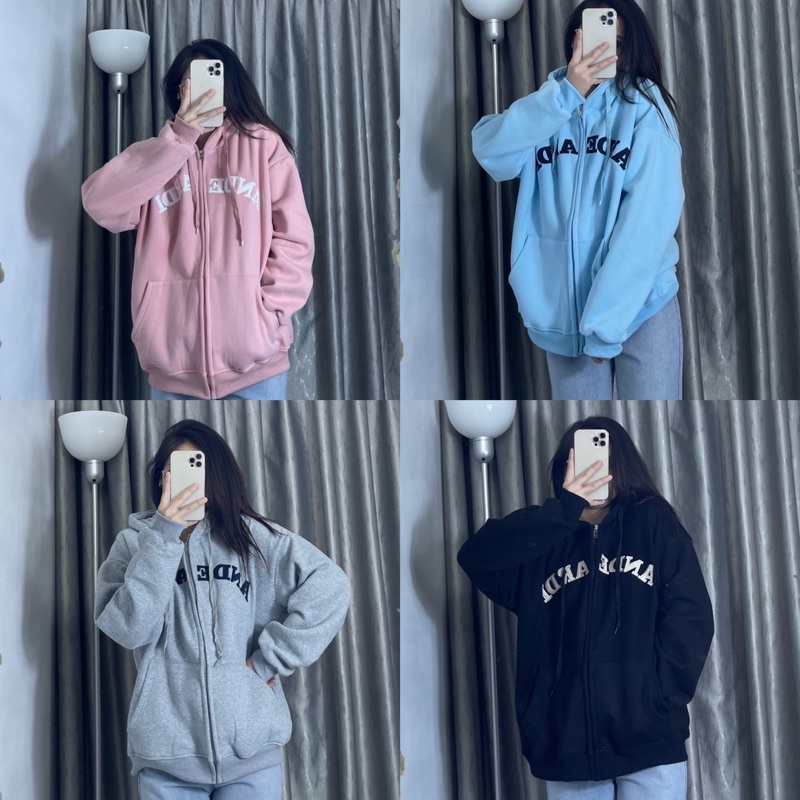 Áo khoác nỉ bông dày ANDEARDI kéo khóa có mũ basic - SINNA STORE