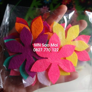 Túi 20 hoa 6.2cm vải nỉ mầm non