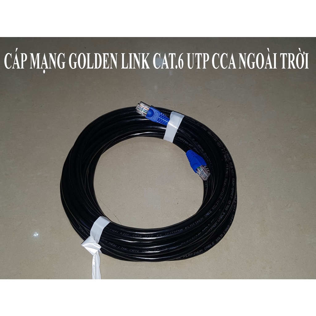 Cáp mạng  bấm sẵn 2 đầu dùng được ngoài trời Cat6 SFTP / UTP hiệu VP-Link / Golden Link dài 10m 20m 30m - Dây cáp mạng