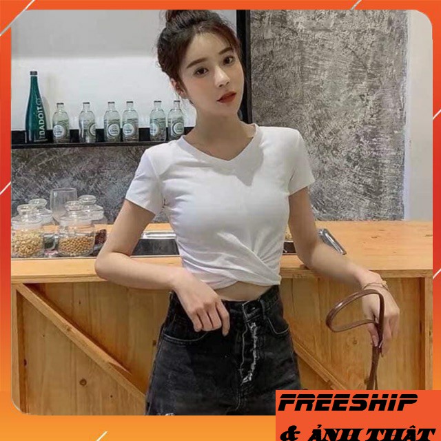 Áo croptop xoắn eo