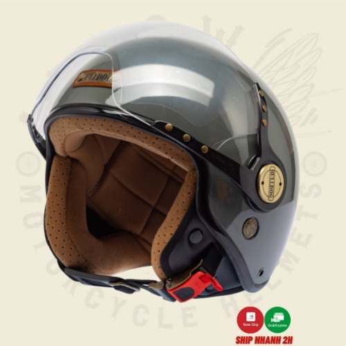 Mũ bảo hiểm nửa đầu Bulldog Pom màu tối, nón bảo hiểm 1/2 chất lượng cao- Arrowshop.vn