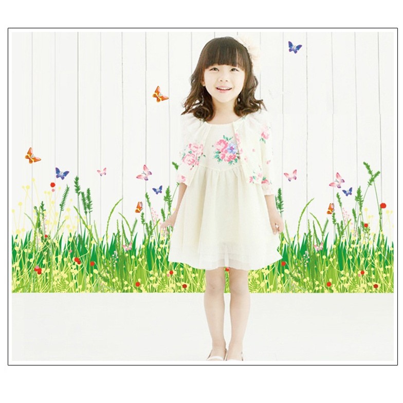 Decal dán trang trí chân tường Hoa Liti - DCT002