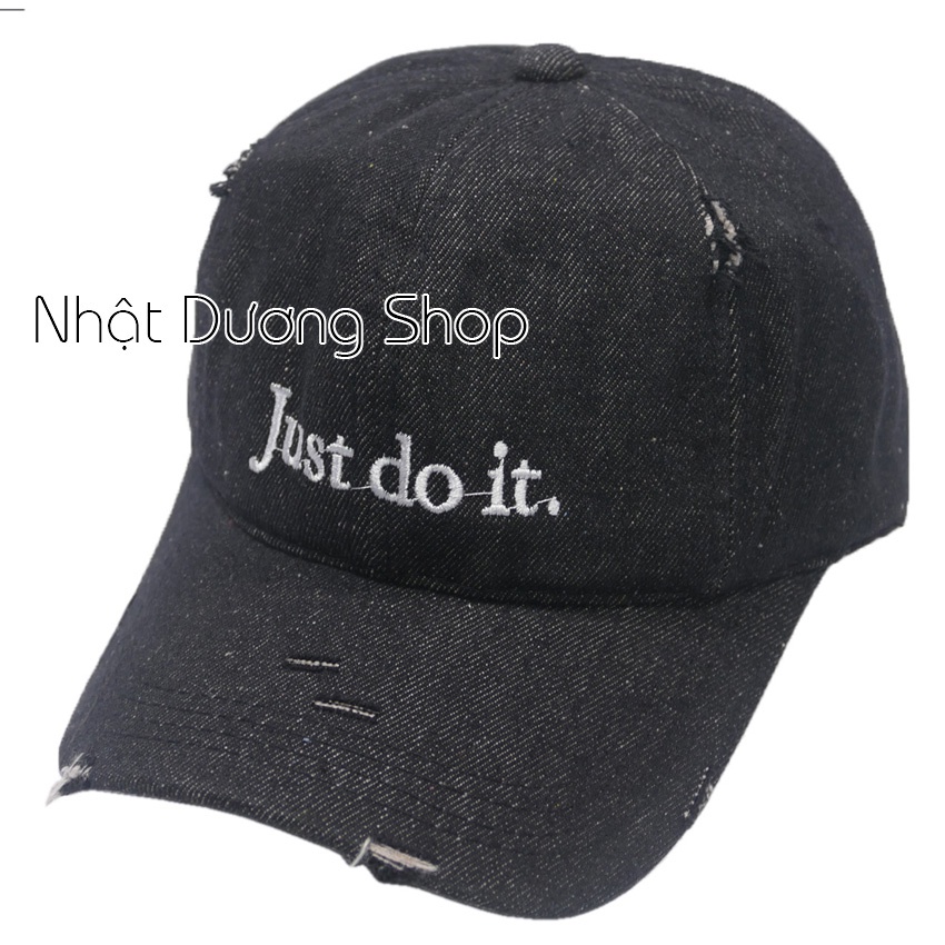 Nón kết jeans thời trang thêu chữ -Nón jeans rách bụi bặm, cá tính, phù hợp cho cả nam và nữ