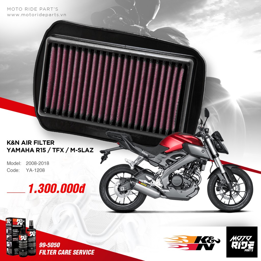 K&amp;N YA-1208 LỌC GIÓ ĐỘ CHO YAMAHA R15 / TFX / WR155