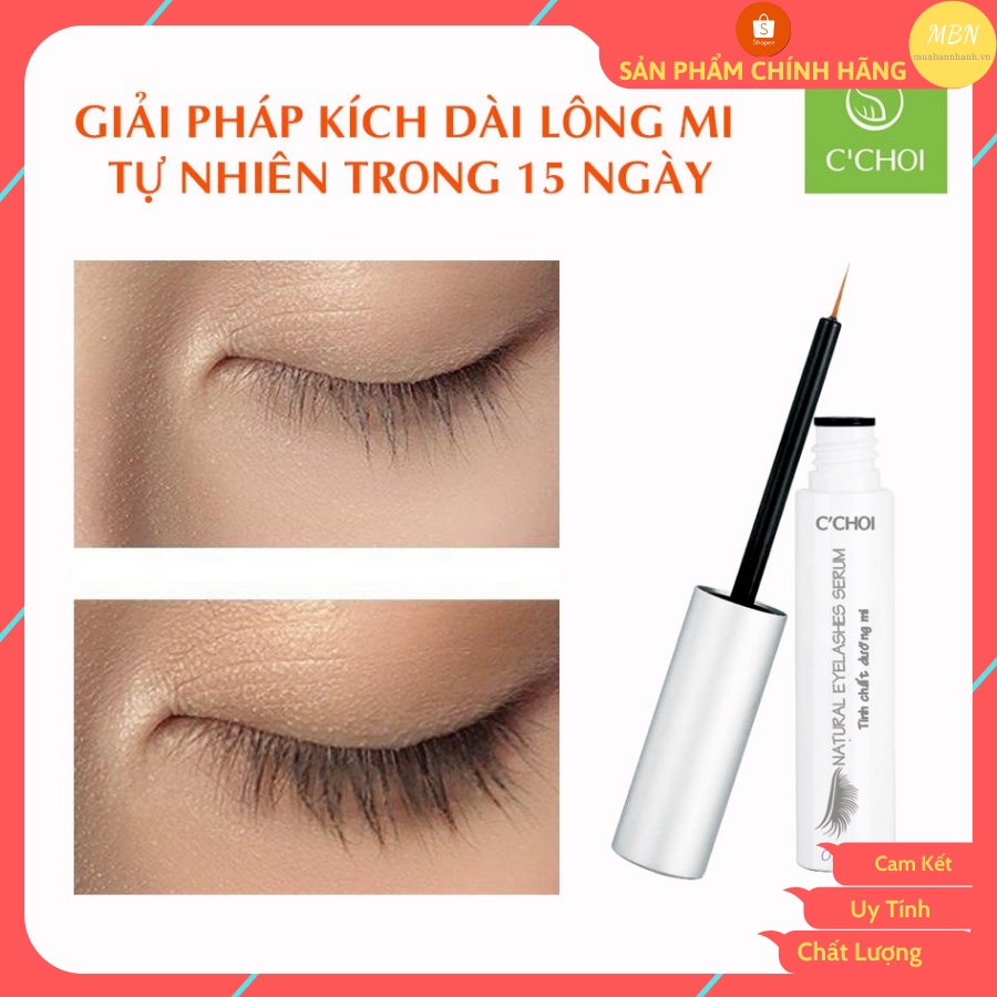 Serum dưỡng dày và dài mi C’Choi hiệu quả sau 7 ngày Dưỡng mi chắc khỏe, kích thích mi mọc dày và dài