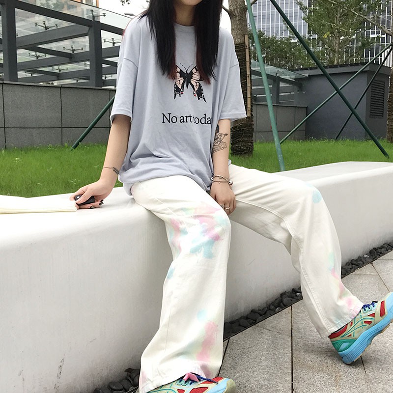  Quần Jeans Dáng Dài Lưng Cao Ống Rộng Kiểu Hàn Quốc Hợp Thời Trang | BigBuy360 - bigbuy360.vn