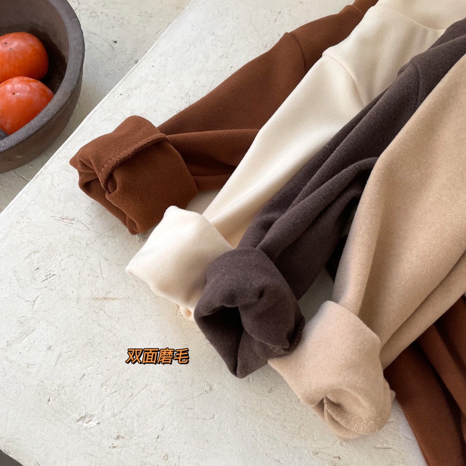 Hàng Mới Về Áo Thun Tay Dài Vải Cotton Màu Trơn Phong Cách Hàn Quốc Thời Trang Mùa Đông Xinh Xắn Cho Bé Gái