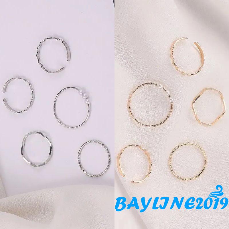 Set Nhẫn Đeo Ngón Tay Thiết Kế Đơn Giản Thời Trang Dành Cho Nữ