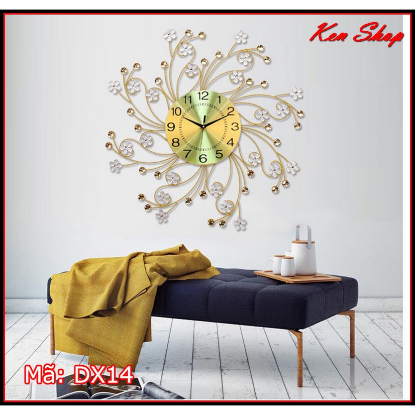 🔥🕕Đồng hồ trang trí hoạ tiết hoa mai đẹp mang đậm phong cách Châu Âu - Đồng hồ treo tường DX14