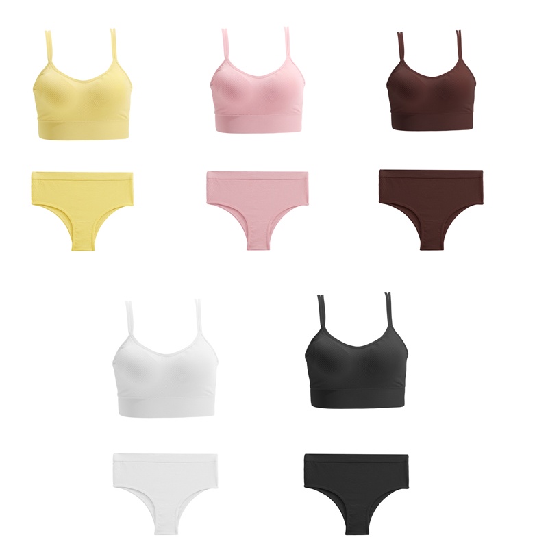 Set đồ lót 2 mảnh CUTEBYTE gồm áo ngực thể thao + quần lót không đường may thời trang cho nữ