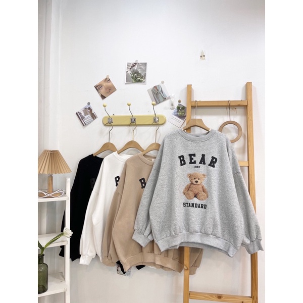 Áo sweeter nỉ lót bông gấu bear quảng châu cao cấp