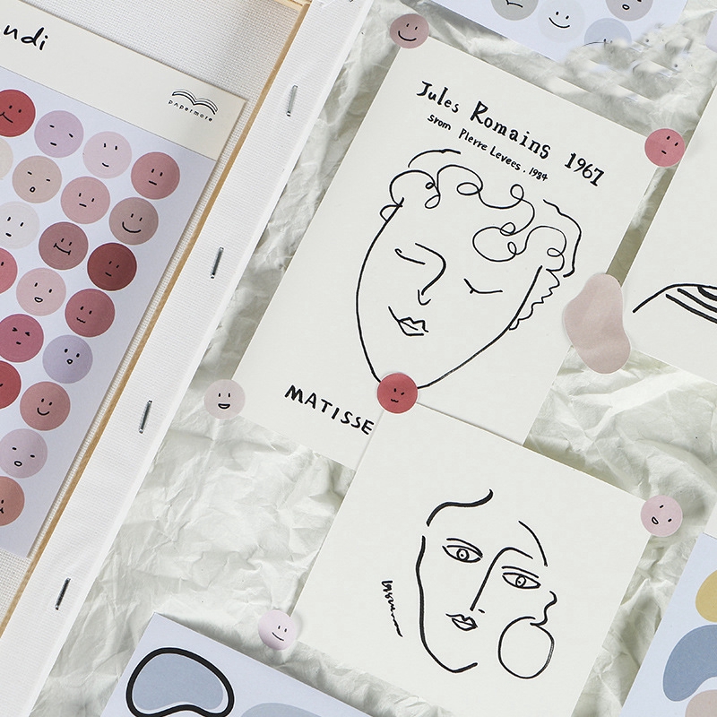 Sticker Morandi họa tiết dễ thương màu sắc tươi sáng dùng trang trí đẹp mắt