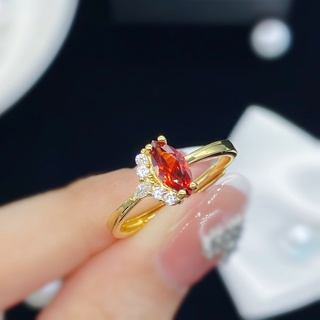 Nhẫn Đính Hôn Bằng Thép Titan Đính Đá đỏ Thời Trang Dành Cho Nữ