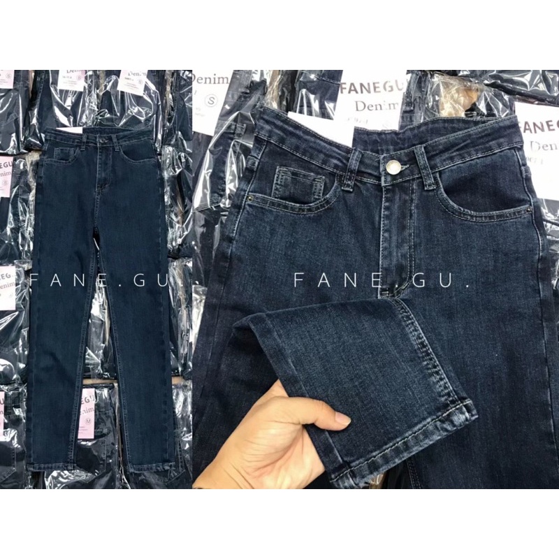 [HÀNG CAO CẤP ] Quần jean nữ Fanegu dáng vừa - Quần jean co giãn cao cấp Quảng Châu