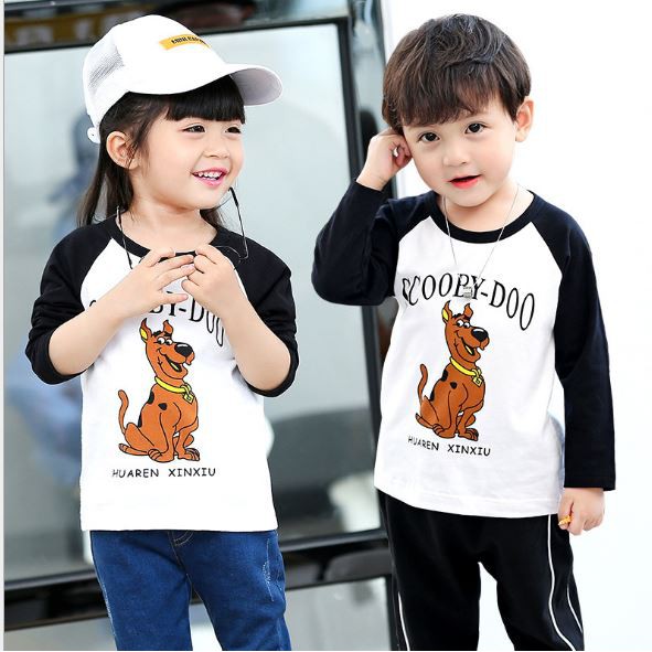 Áo thun dài tay Bé Trai, Bé Gái 27Kids chất cotton co giãn thấm hút mồ hôi tốt size 10-22 kg- [ hàng Quảng Châu Loại 1]