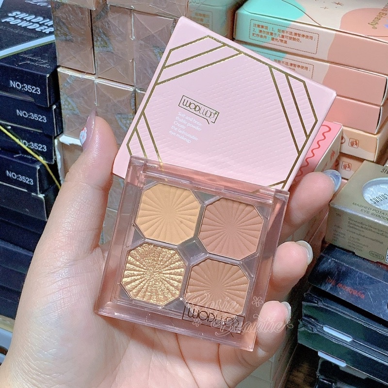(HỎA TỐC)Phấn mắt WODWOD Vỏ Hồng 4 ô tone nâu nude tự nhiên có nhũ | BigBuy360 - bigbuy360.vn