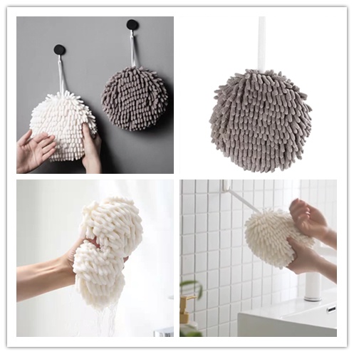 Khăn Lau Tay Bằng Vải Nhung Mềm Mại Dày Dặn Siêu Thấm Hút Có Móc Treo Tiện Dụng Cho Nhà Bếp