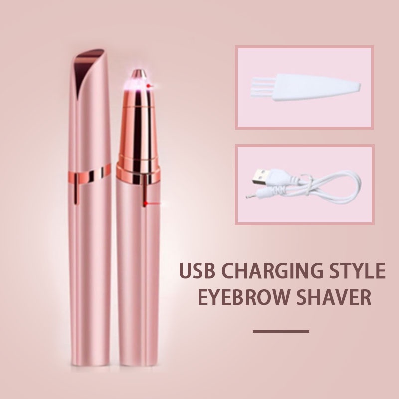 Máy Tỉa Lông Mày Mini Không Đau Sạc USB Tiện Dụng