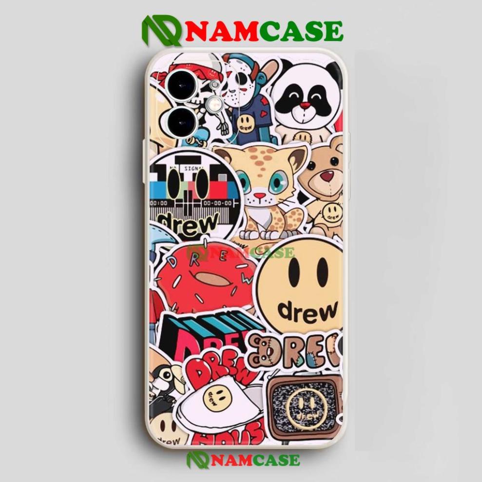 Ốp lưng iPhone Drew cạnh viền vuông silicon mềm dẻo cho iphone 6/6s/7/8/X/XS/XR/11/12/13 Pro Plus Max cute dễ thương đẹp