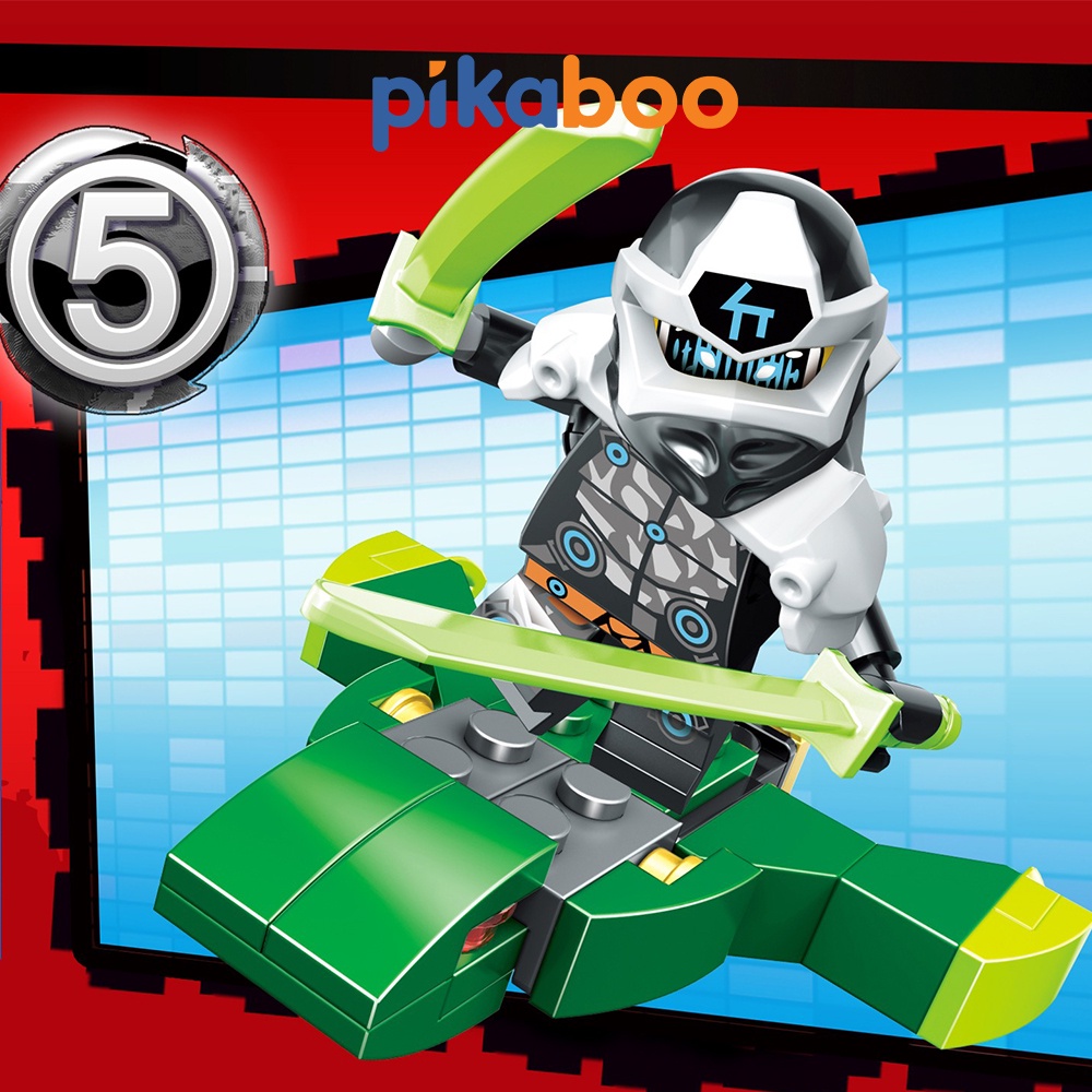 Đồ chơi xếp hình ninja Pikaboo lắp ráp ninja chất liệu nhựa an toàn