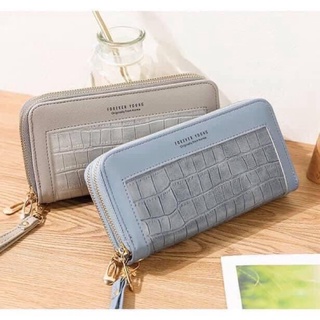 Qc348 ví 2 ngăn foreveryoung vân da rắn