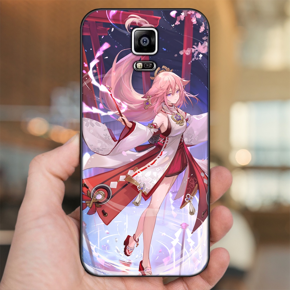 Ốp lưng Samsung Note 4 viền đen in hình Yae Miko Genshin Impact
