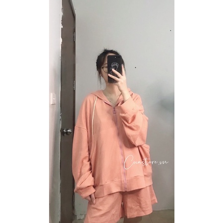[ Ảnh thật ] Sét bộ áo khoác nỉ mũi kèm quần cùng màu | BigBuy360 - bigbuy360.vn